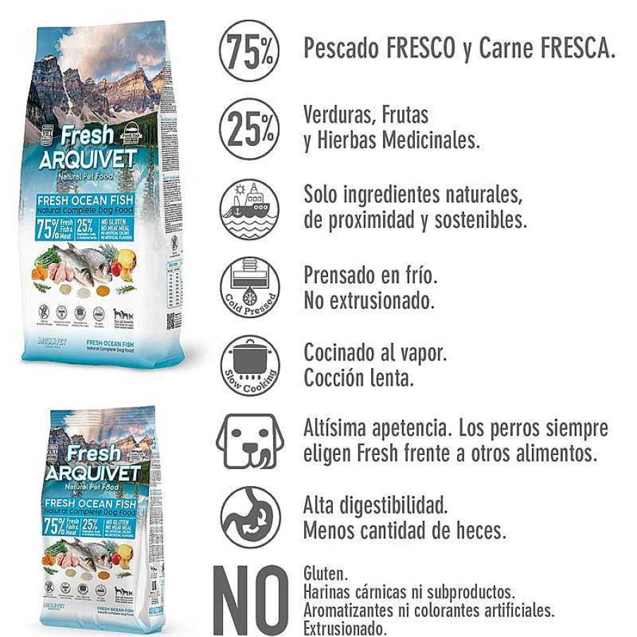 Perros ARQUIVET Fresh - Alimento Semih Medo Para Perros | Arquivet Fresh Ocean Fish 2,5Kg