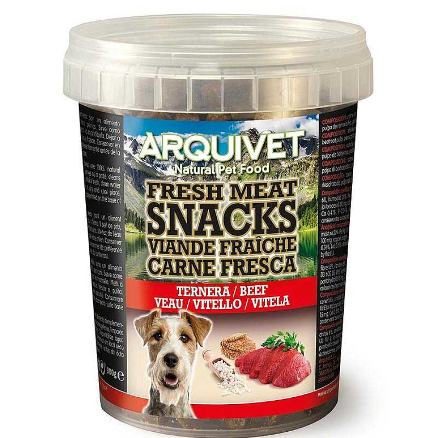 Perros ARQUIVET Snacks Para Perro Carne Fresca | Fresh Meat Snacks - Snacks Carne Fresca - Ternera - 300G - Para Perros Adultos