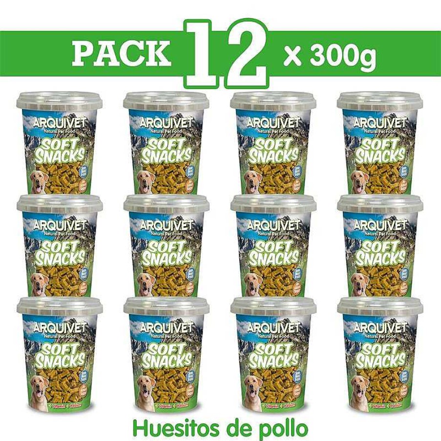 Perros ARQUIVET Arquivet Soft Snacks | Pack 12 Unidades - Soft Snacks Huesitos Pollo - 300 G