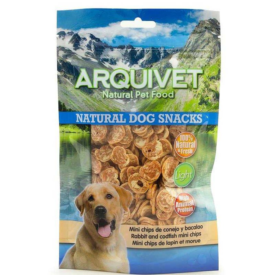 Perros ARQUIVET Snacks Naturales Para Perros | Mini Chips De Conejo Y Bacalao 100 G