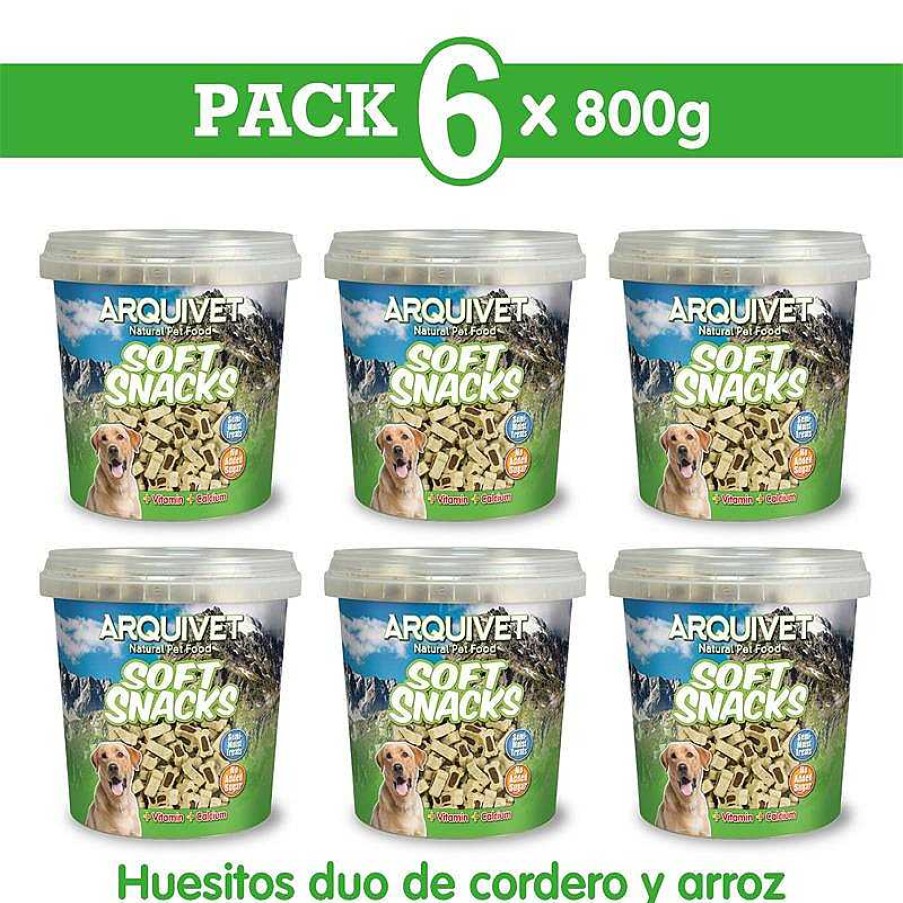 Perros ARQUIVET Arquivet Soft Snacks | Pack 6 Unidades - Soft Snacks - Huesitos Duo De Cordero Y Arroz - 800 G