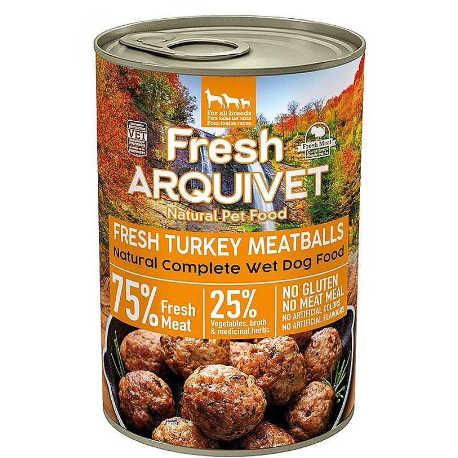 Perros ARQUIVET Comida H Meda Para Perros | Pack 6 Unidades - Fresh Turkey Meatballs - Alb Ndigas Con Pavo, Br Coli Y Calabaza - 400G