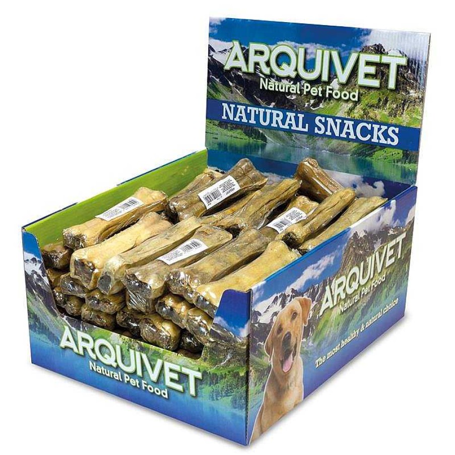 Perros ARQUIVET Snacks Naturales De B Falo | Hueso Prensado Piel De B Falo Relleno Con Tripa De B Falo - 13 Cm - Caja Expositora De 60 Unidades - 3.000 G - Snack Natural Par