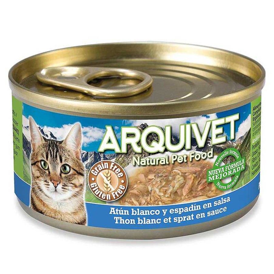 Gatos ARQUIVET Comida H Meda Para Gatos | Pack 24 Latas At N Blanco En Salsa Con Espad N 80Gr.