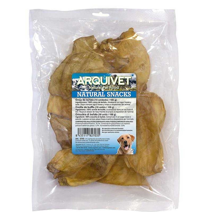 Perros ARQUIVET Snacks Naturales | Oreja De B Falo (Bolsa 10 Uds.)