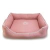 Perros ARQUIVET Camas Para Perros | Cama Cuadrada Rosa Con Huella Y Ribete 55X46X17Cm