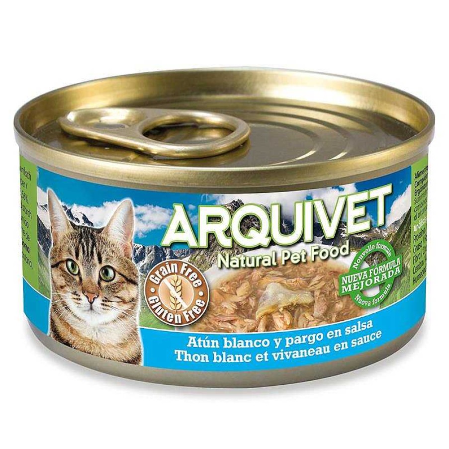 Gatos ARQUIVET Comida H Meda Para Gatos | Pack 24 Latas At N Blanco En Salsa Con Pargo 80Gr.