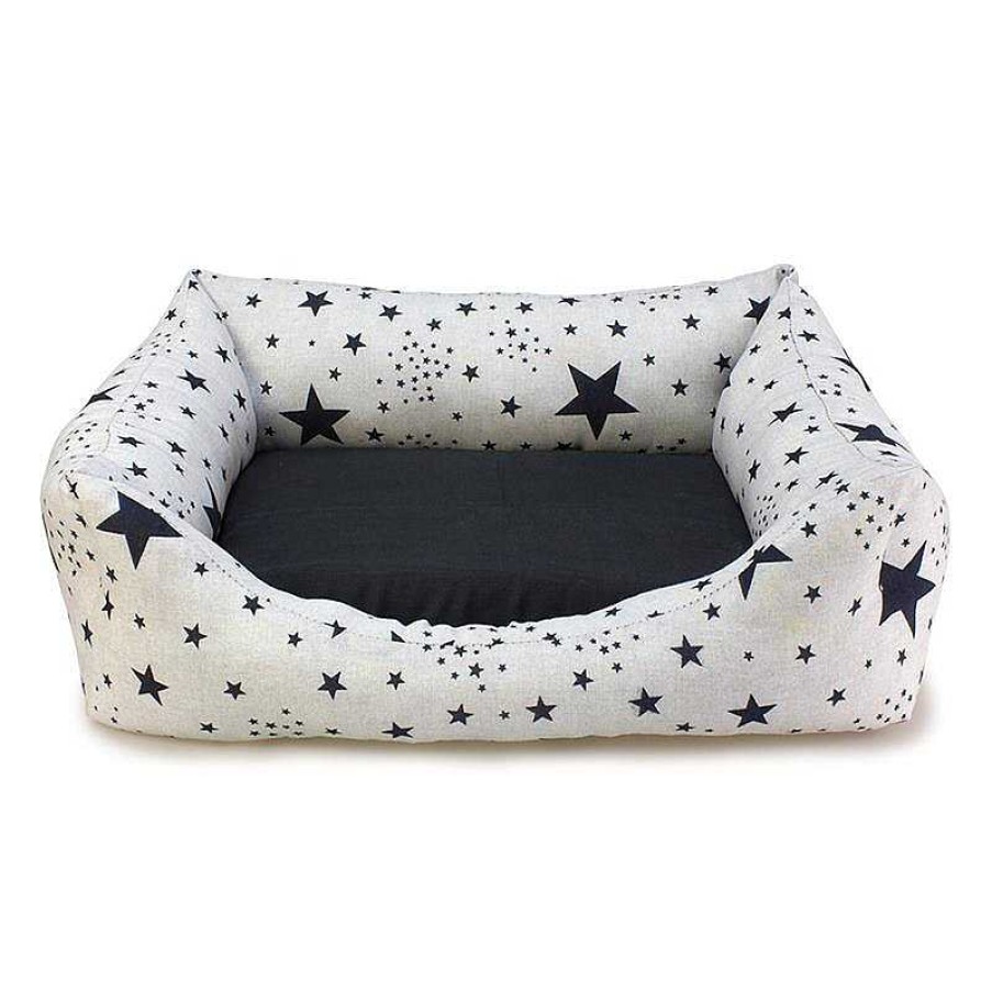 Perros ARQUIVET Camas Para Perros | Cama Cuadrada Estrellas Negras - 60X50X18Cm