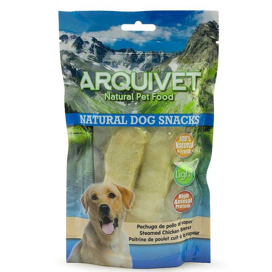 Perros ARQUIVET Snacks Naturales Para Perros | Pack 12 Unidades - Pechuga De Pollo Al Vapor 100 G - Snacks Naturales