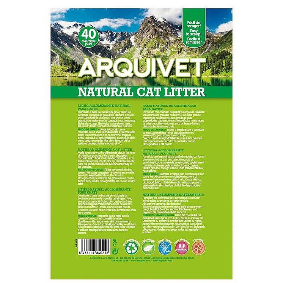 Gatos ARQUIVET Arena Para Gatos | Natural Cat Litter 5 L