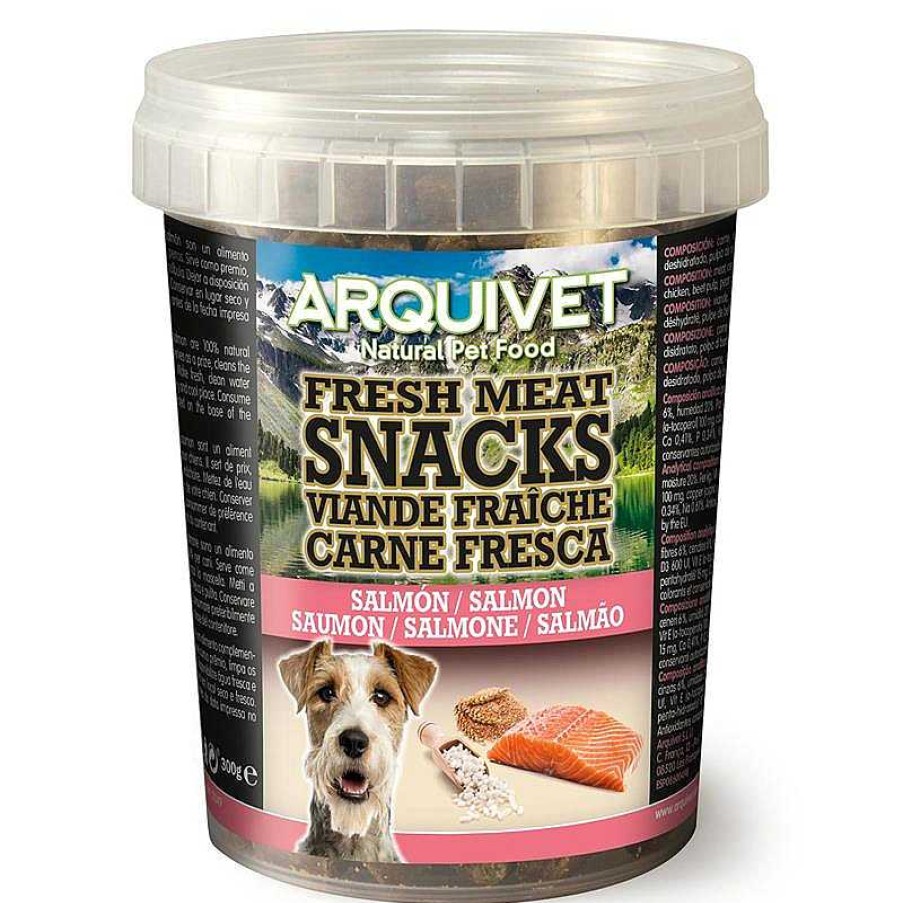 Perros ARQUIVET Snacks Para Perro Carne Fresca | Fresh Meat Snacks - Snacks Carne Fresca - Salm N - 300G - Para Perros Adultos