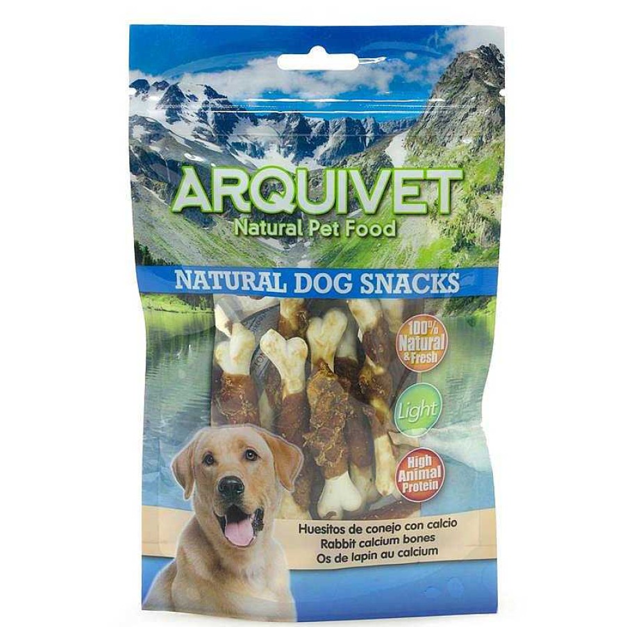 Perros ARQUIVET Snacks Naturales Para Perros | Pack 12 Unidades - Huesitos De Conejo Con Calcio 100 G - Snacks Naturales