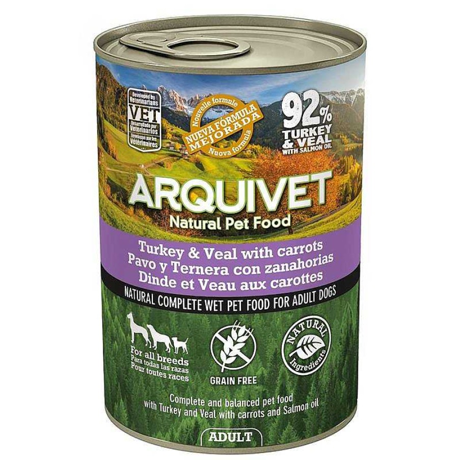 Perros ARQUIVET Comida H Meda Para Perros | Adult - Pavo Y Ternera Con Zanahorias Y Aceite De Salm N - 400G