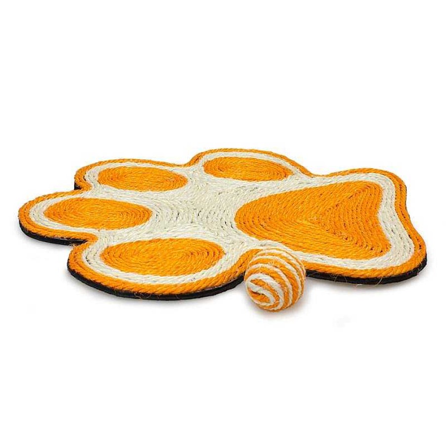 Gatos ARQUIVET Rascadores Para Gatos | Rascador Huella Naranja Con Bola - Para Gatos - 40 X 36 Cm