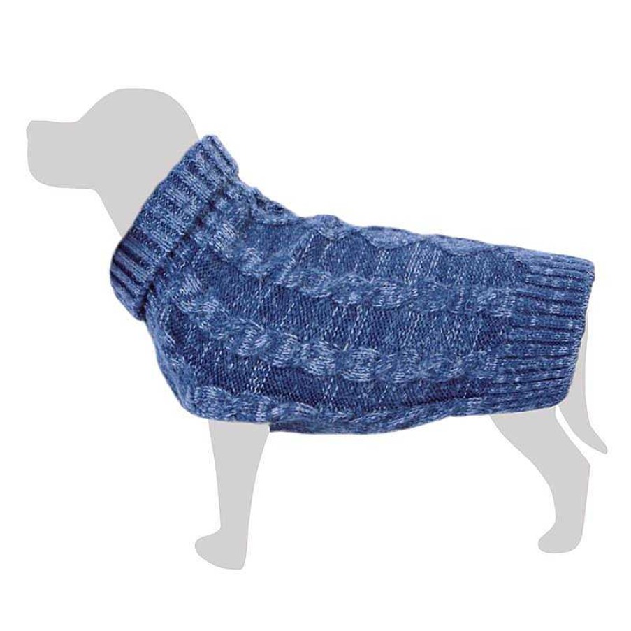 Perros ARQUIVET Jers Is Para Perros | Jersey De Punto Trenzado Azul Indigo - S/25Cm - Ropa Para Perros - Ayuda A Protegerlos Del Fr O - Accesorios