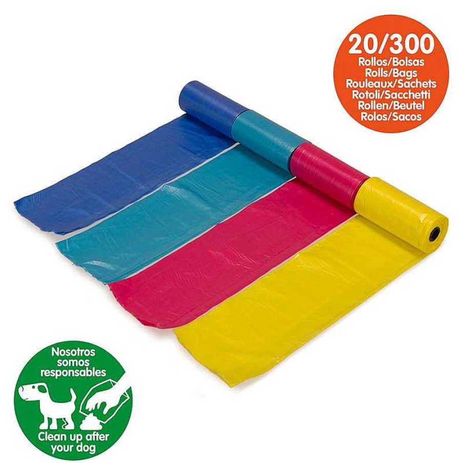 Perros ARQUIVET Bolsas Para Excremento De Perro | Bolsas De Recambio De Colores Para Excrementos De Perro (20 Rollos X 15 Bolsas) - Accesorios Caninos