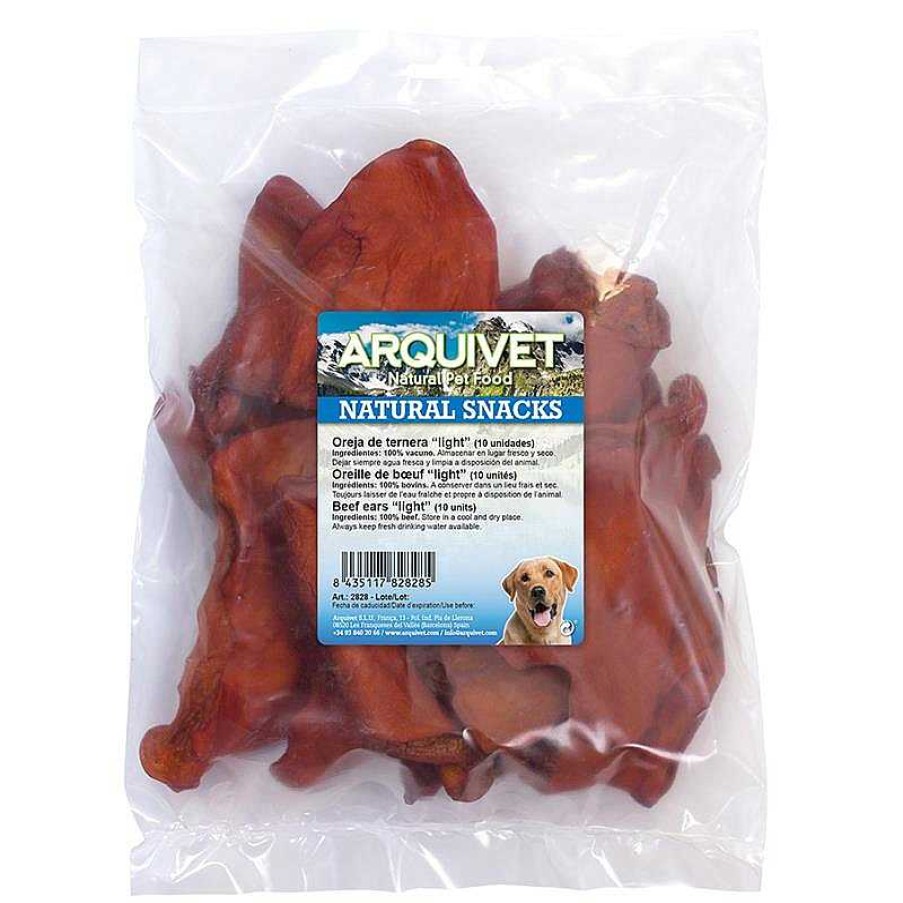 Perros ARQUIVET Snacks Naturales | Oreja De Ternera "Light" (Bolsa 10 Uds.)