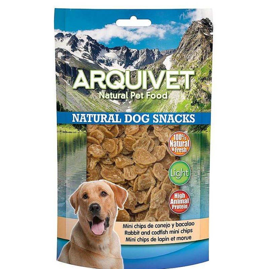 Perros ARQUIVET Snacks Naturales Para Perros | Mini Chips De Conejo Y Bacalao 100 G