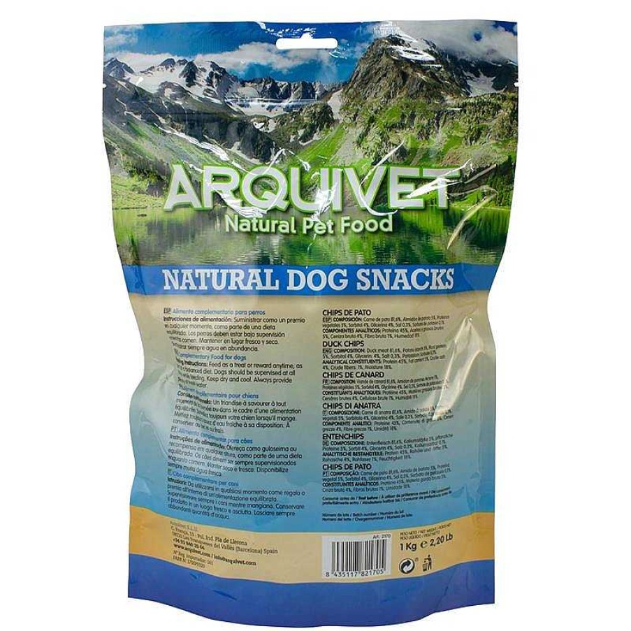 Perros ARQUIVET Snacks Naturales Para Perros | Chips De Pato - 1Kg