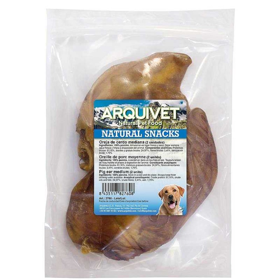 Perros ARQUIVET Snacks Naturales | Oreja De Cerdo Mediana (Bolsa 2 Uds)